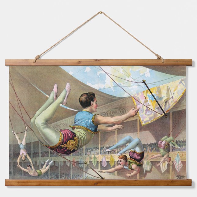 Male Acrobats Performing At A Circus Hanging Tapestry (Front)