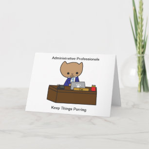 Male Administrative Cat  Funny Personalise Card
