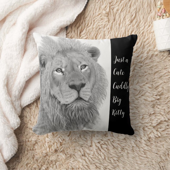 Male African Lion Just a Cute Cuddly Big Kitty Cushion (Blanket)