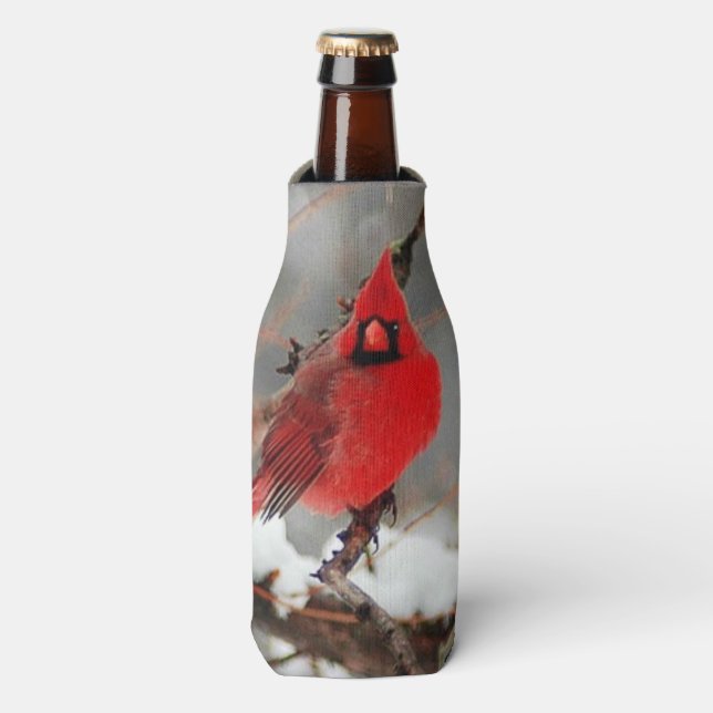 male and female cardinals bottle cooler (Bottle Front)