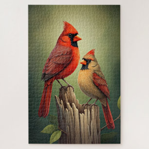 Male and female gardinals jigsaw puzzle
