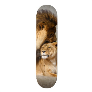 Male and Female Lion in Love Skateboard