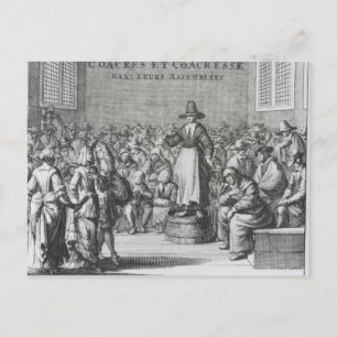 Male and Female Quakers at their Assembly Postcard