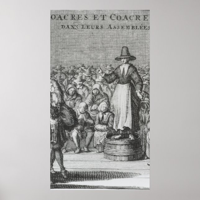 Male and Female Quakers at their Assembly Poster (Front)