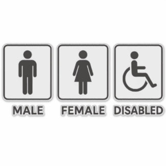 Male and Female Restroom Door Sign
