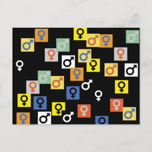 Male and female symbols Postcards