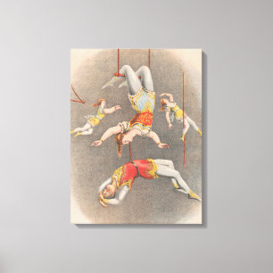 Male And Female Trapeze Performers Canvas Print