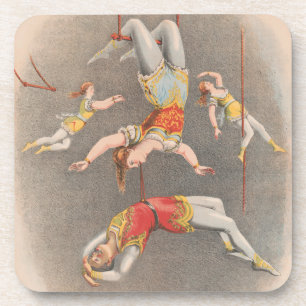 Male And Female Trapeze Performers Coaster