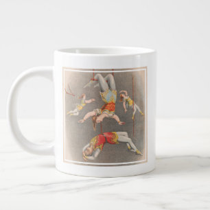 Male And Female Trapeze Performers Large Coffee Mug