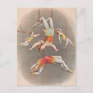 Male And Female Trapeze Performers Postcard