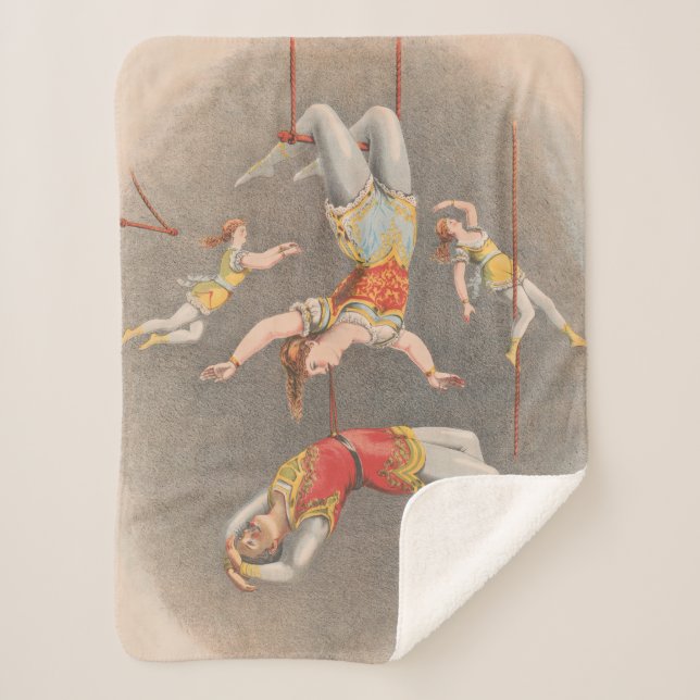 Male And Female Trapeze Performers Sherpa Blanket (Front)