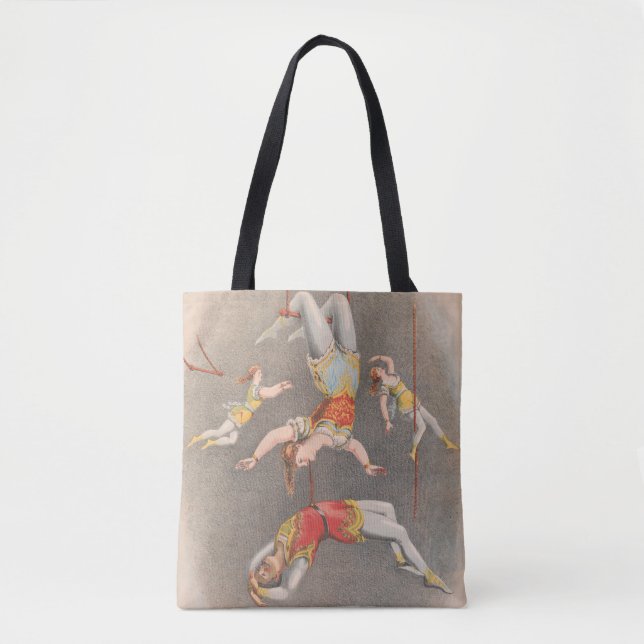 Male And Female Trapeze Performers Tote Bag (Front)
