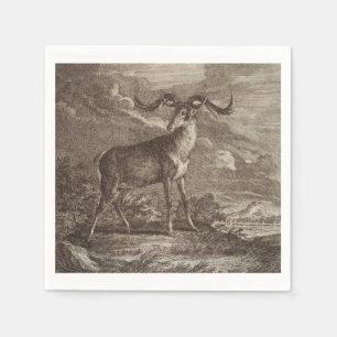 Male and young Red deer Napkin