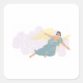 Male Angel in Front of Purple Clouds Square Sticker