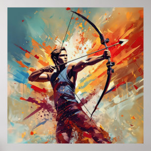 Male athlete archery  poster
