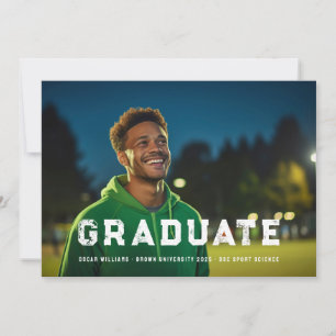 Male Athlete Sport Bold Graduation 1-Photo Announcement