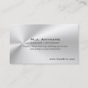 Male Attorney luxury silver-effect with slogan Business Card
