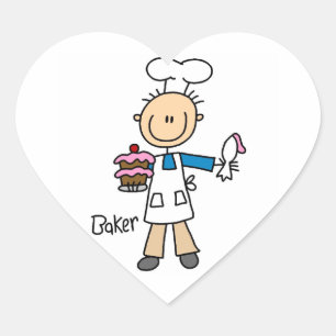 Male Baker Heart Sticker