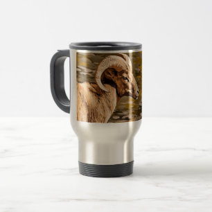Male Big Horn Ram Sheep Travel Mug