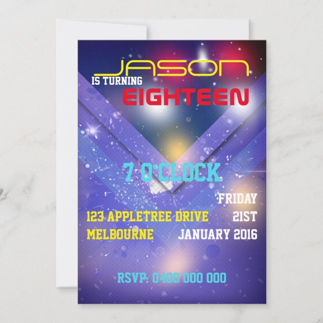 MALE BIRTHDAY INVITATION (Front)