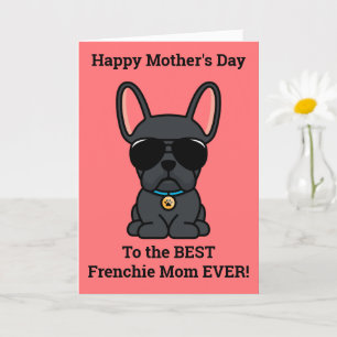 Male Black French Bulldog Mother's Day Card