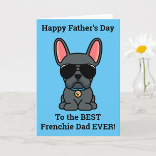 Male Blue French Bulldog Father's Day Card