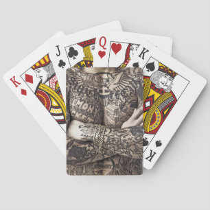 Male Body Tattoo Photograph Playing Cards