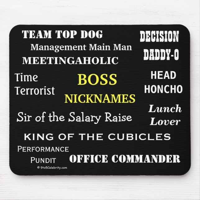 MALE BOSS Nicknames | Cruel Funny Job Titles Joke Mouse Mat (Front)