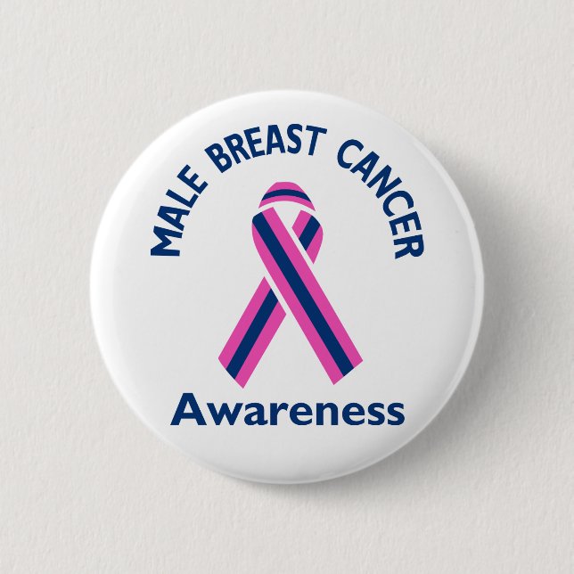 Male Breast Cancer 6 Cm Round Badge (Front)