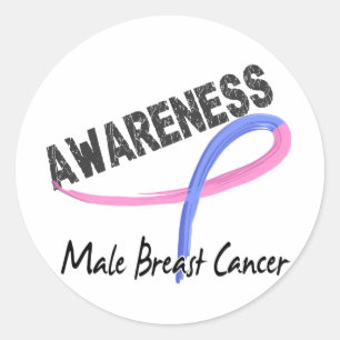 Male Breast Cancer Awareness 3 Classic Round Sticker