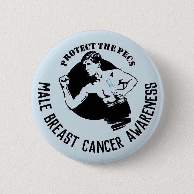 Male Breast Cancer Awareness button (Front)