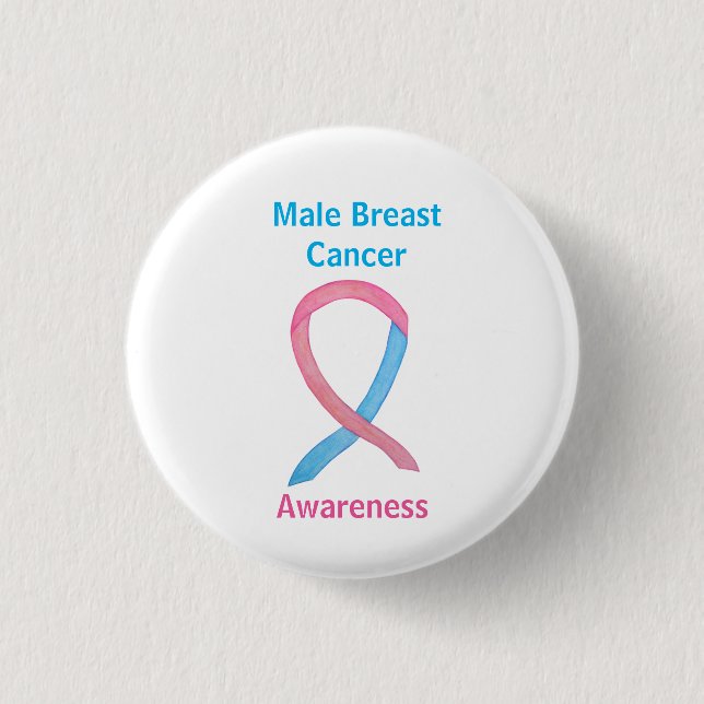 Male Breast Cancer Blue and Pink Custom Pins (Front)