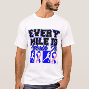 Male Breast Cancer Mens Every Mile is Worth It T-Shirt