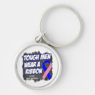 Male Breast Cancer Tough Men Wear A Ribbon Key Ring