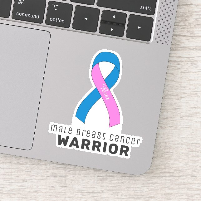 Male Breast Cancer Vinyl Sticker (Detail)