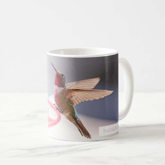 Male Broad-tailed Hummingbird Psalm 145:5 KJV Coffee Mug (Front Right)