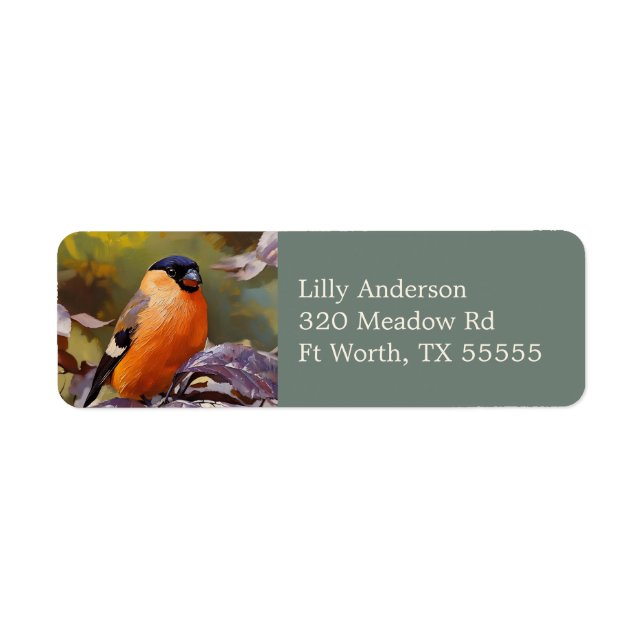 Male Bullfinch Return Address Label (Front)