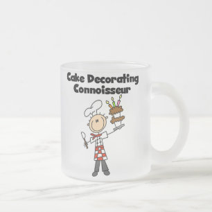 Male Cake Decorating Connoisseur Frosted Glass Coffee Mug
