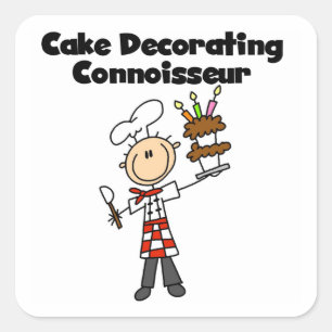 Male Cake Decorating Connoisseur Square Sticker