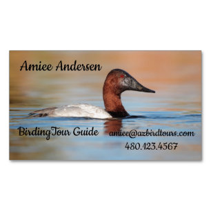 Male Canvasback Duck Magnetic Business Card
