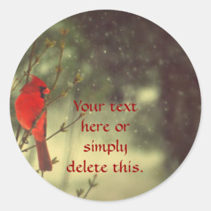 Male Cardinal Classic Round Sticker