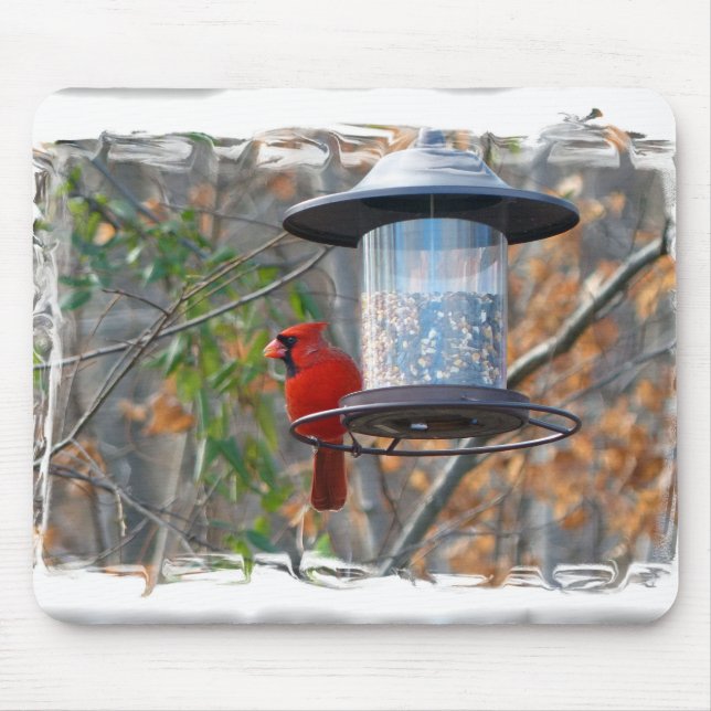 Male Cardinal Mouse Mat (Front)