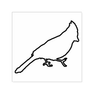 Male Cardinal outline rubberstamp Self-inking Stamp