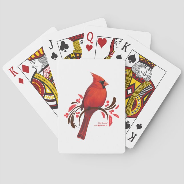 Male Cardinal Playing Cards (Back)