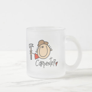 Male Carpenter Frosted Glass Coffee Mug