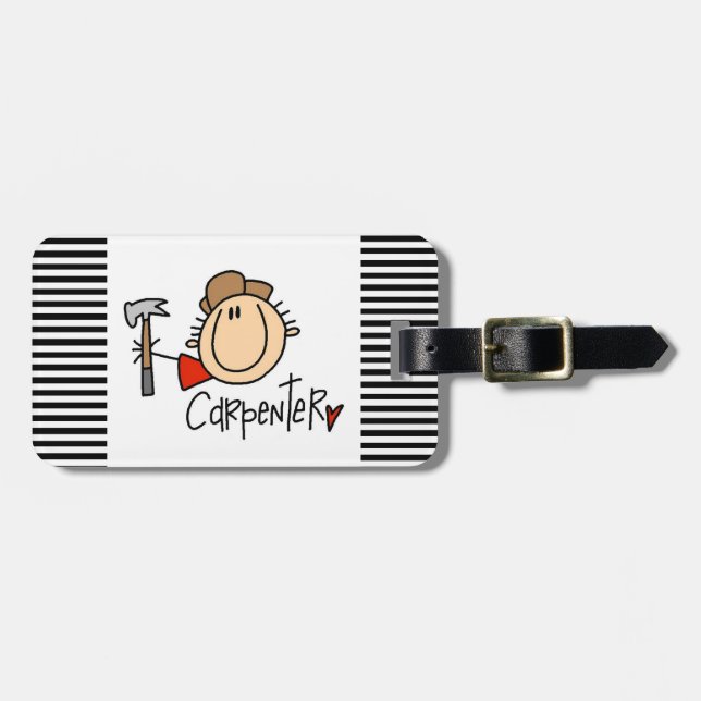 Male Carpenter Luggage Tag (Front Horizontal)