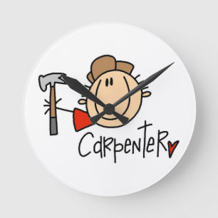 Male Carpenter Round Clock
