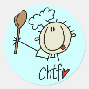 Male Chef Classic Round Sticker