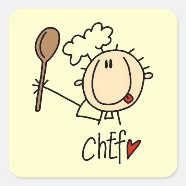 Male Chef Square Sticker (Front)
