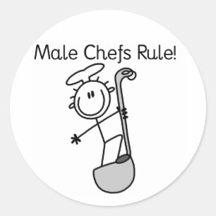 Male Chefs Rule Classic Round Sticker
